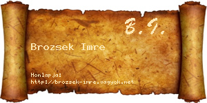 Brozsek Imre névjegykártya